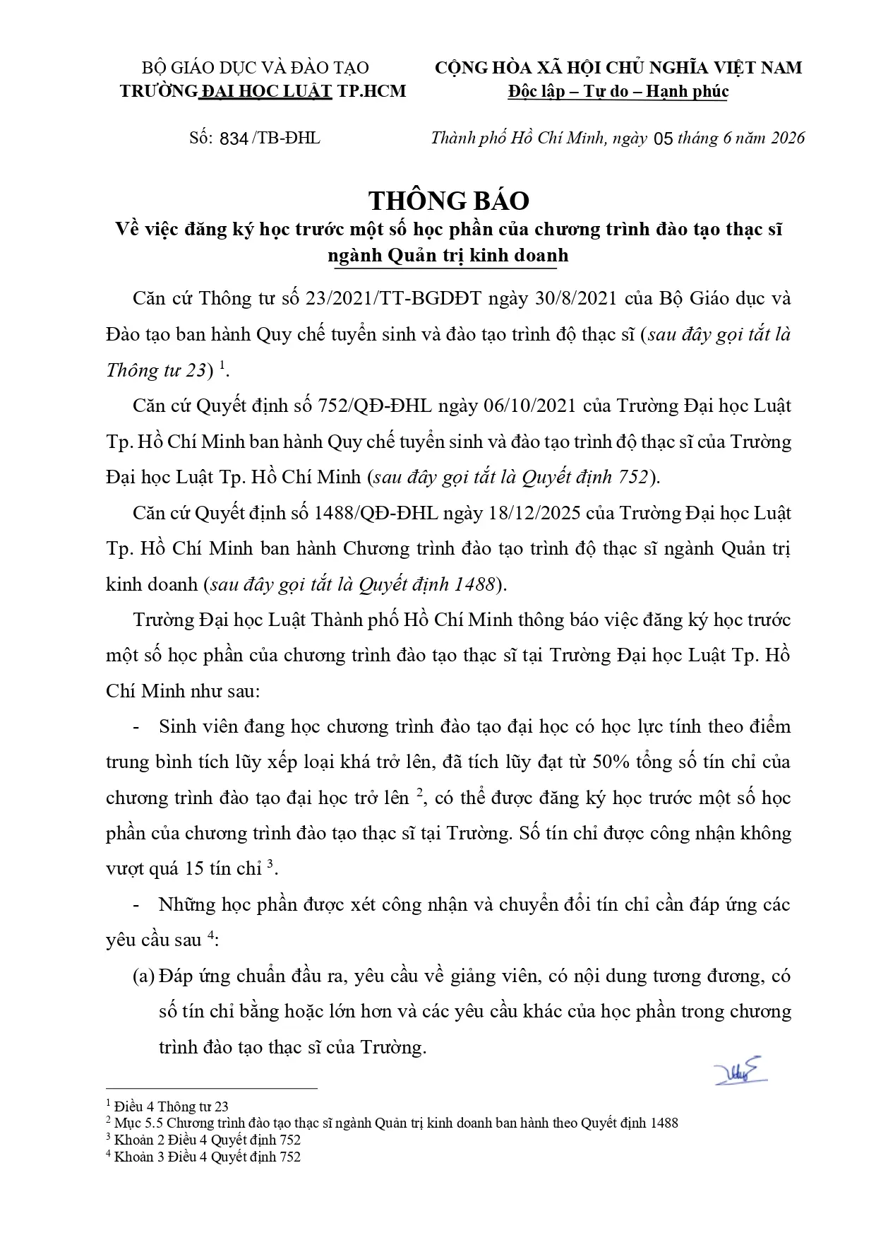 20260605-tb834-dang-ky-hoc-truoc-ctdt-ths-qtkd-mba-doi-voi-sv-ulaw-signed-page-0001.webp